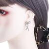 Drop Earrings Silver Color Korean Style Women Earrings Rhinestone Bow Ear Studs Zircon Bow Earrings