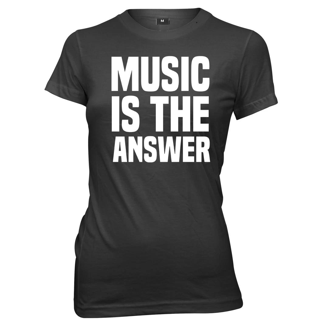 Music Is The Answer Womens Ladies Funny T-Shirt S