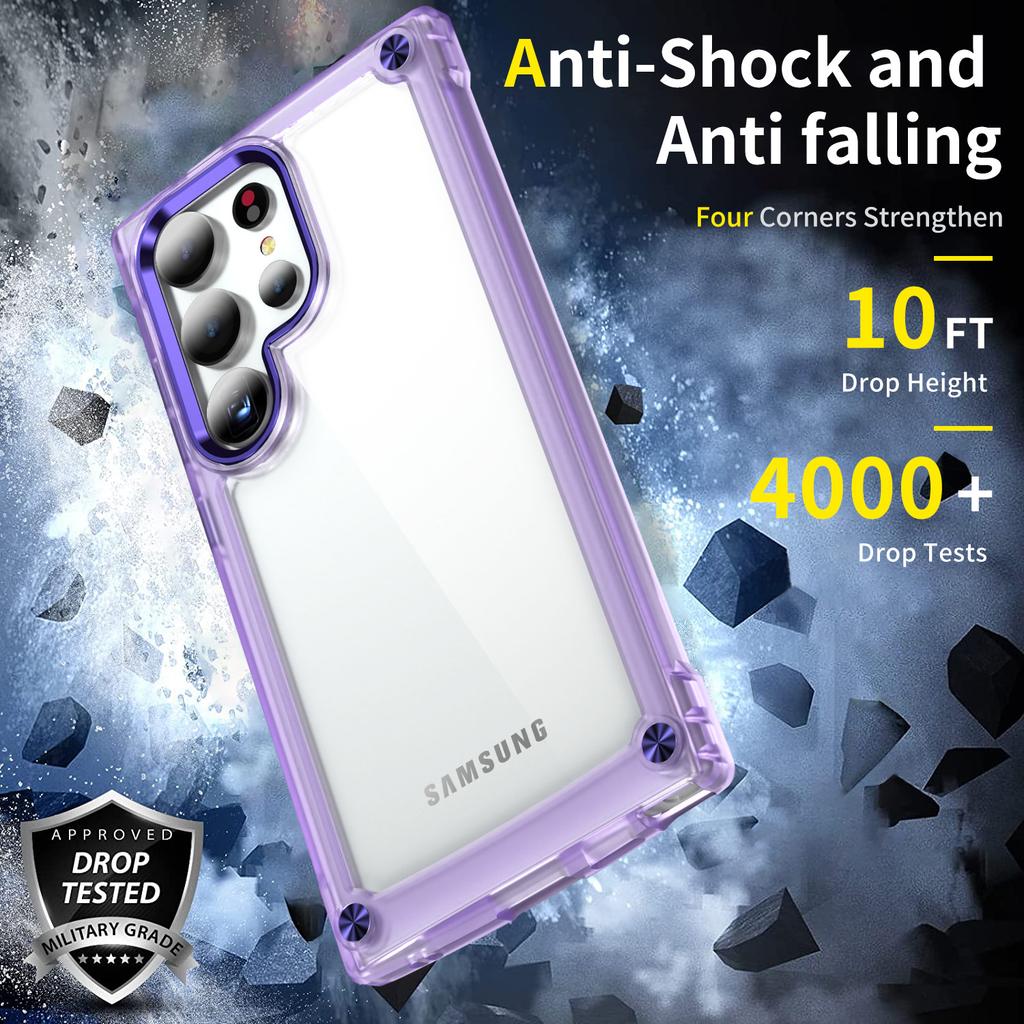 For Samsung Galaxy S24 Ultra Case PC+TPU Skin-touch Clear Phone Cover