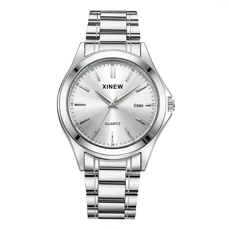 XINEW Men s Fashion Quartz Watch with Stainless Steel Strap and Calendar