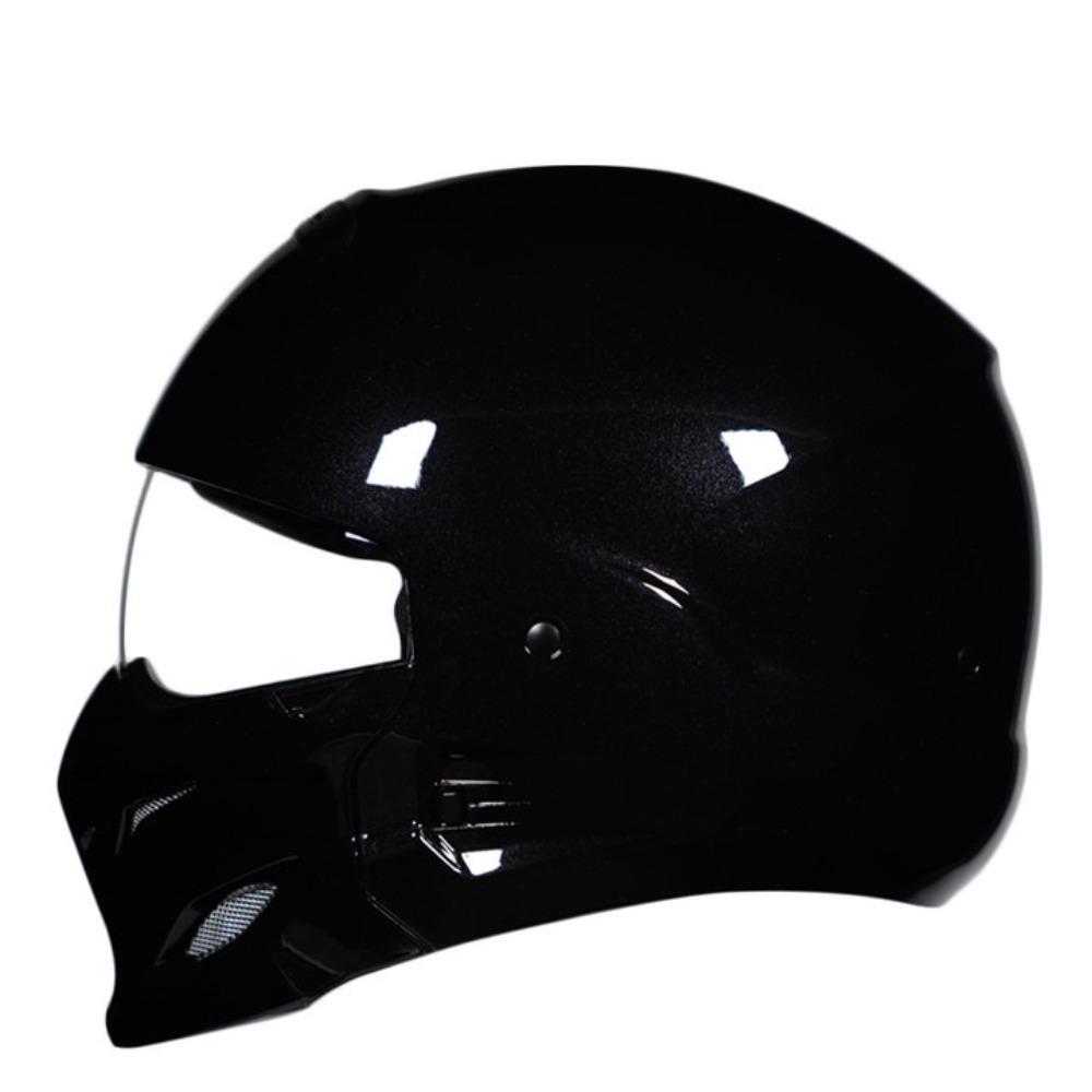 Motorcycle helmet Men's and women's face-off helmet Double mirror locomotive Bluetooth semi-full cover four seasons