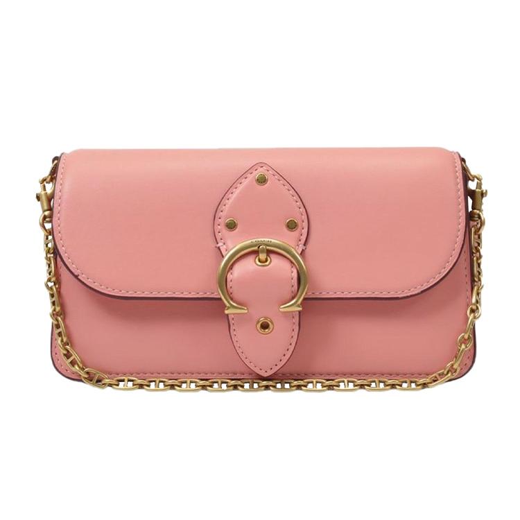 

New COACH Beat Cow Leather Mouth Cover Bag Crossbody Bag Shoulder Bag Women s Pink 4763-B4RZH 20.1*5.1*10.9CM