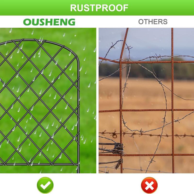 Garden Fence Metal Garden Fence 10X Heavy-Duty Wire Mesh Gate For Privacy Trellis Flower Bed Self-Standing Anti-Climb Pet