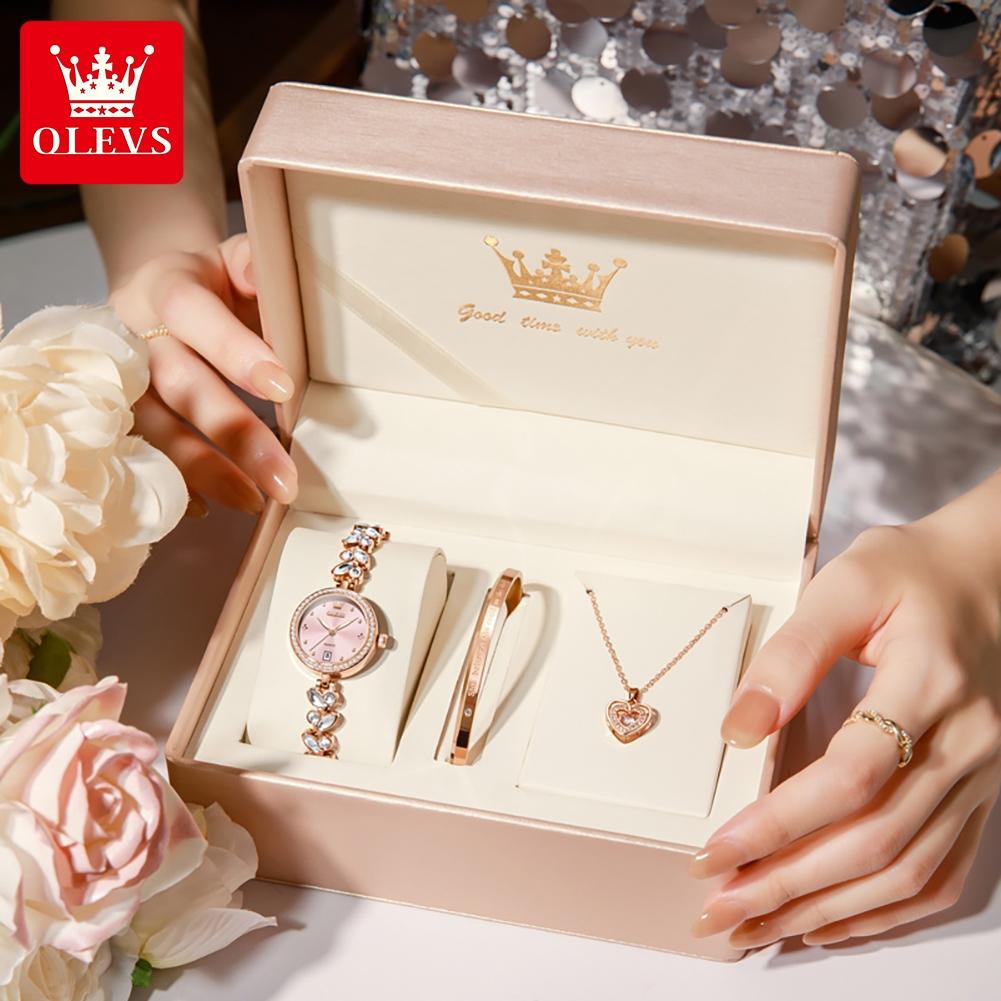 OLEVS 5679 Women Watches Fashion Elegant Quartz Watch Waterproof Luminous Ladies Date Watch Girls Gift Box Original Brand Reloj