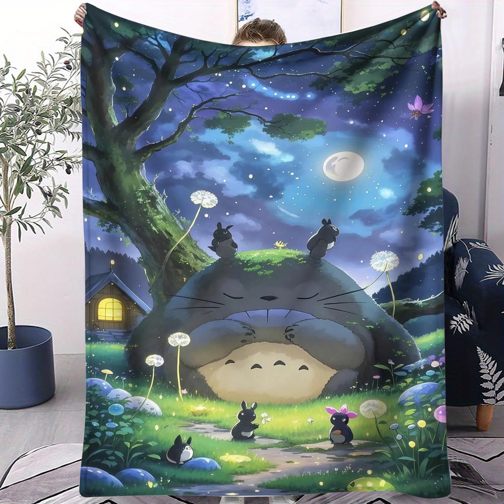 Hayao Miyazaki Classic Anime Blanket For Office Travel Comfort Leisure Camp Travel Multifunctional Universal Blanket Fan Gift