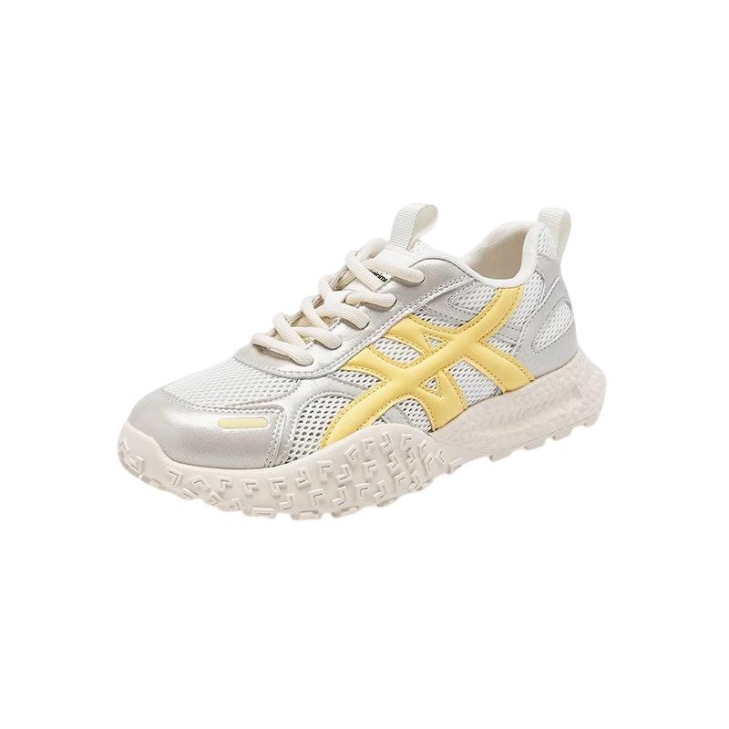 Soft sole fashion 2025 summer new mesh breathable women's versatile lace-up casual sports running dad Dexun shoes