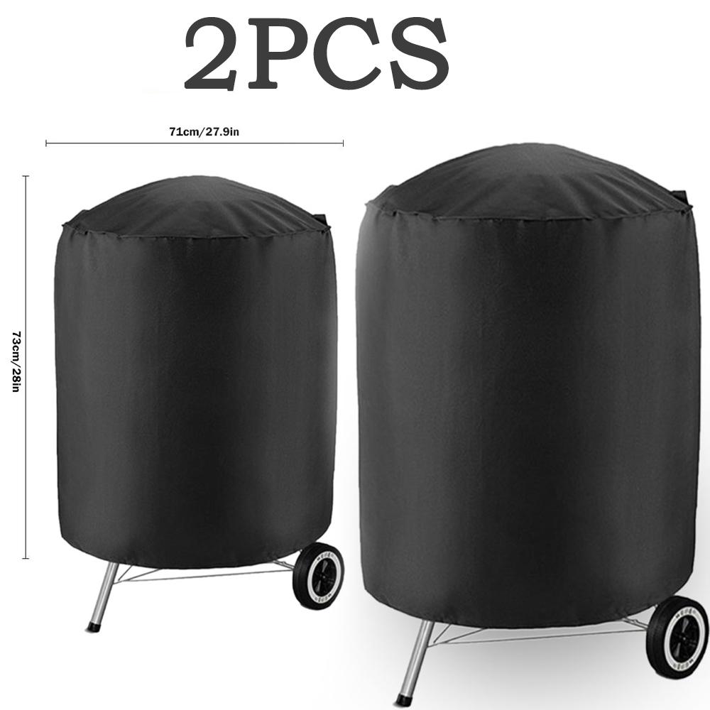 1pc BBQ Cover Outdoor Dust Waterproof Weber Heavy Duty Grill Cover Rain Protective Outdoor Barbecue Cover Round Grill Cover