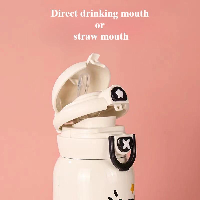 500ml Cartoon robot Kids Thermos Bottle Cute Children's Thermal Water Bottle Stainless Steel Thermos Mug For Student Water Cup