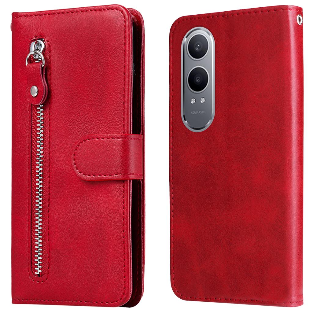 For OnePlus Nord CE4 Lite 5G/Oppo K12x 5G (China) (China) Case Zipper Pocket PU Leather Phone Cover
