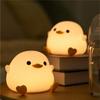 LED Night Light Cute Duck Rechargeable Cartoon Animals Decor Silicone Lamp for Children Kid Touch Sensor Timing USB for Birthday