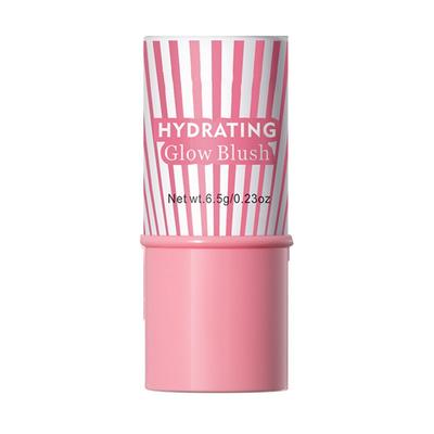 Hydrating Glow Blush Cheek Stick Moisturizing Lightweight and Convenient Face Makeup Cool Texture for Women, 3 In 1
