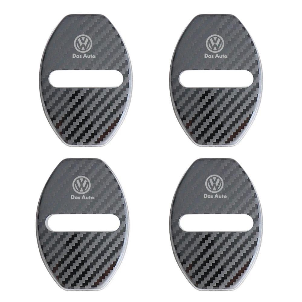 4Pcs Aluminum Alloy Car Door Lock Cover Decorative Cap For VW Atlas Jetta Touareg Variant Golf Polo GTI Taos Nivus Passat Tiguan Gj8