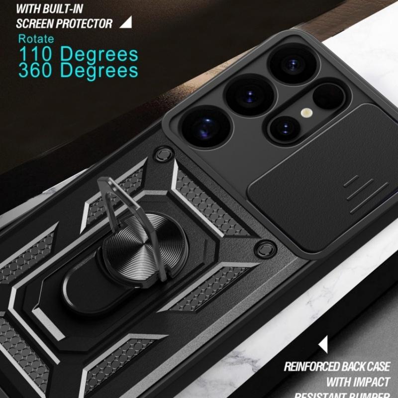 For Samsung Galaxy S25 Plus FE Magnetic Finger Ring Holder Military Protective Case