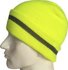 High Visibility Safety Beanie Reflective Knit Ribbed Hats Warm Winter Bonnets for Night Running Hiking Cycling