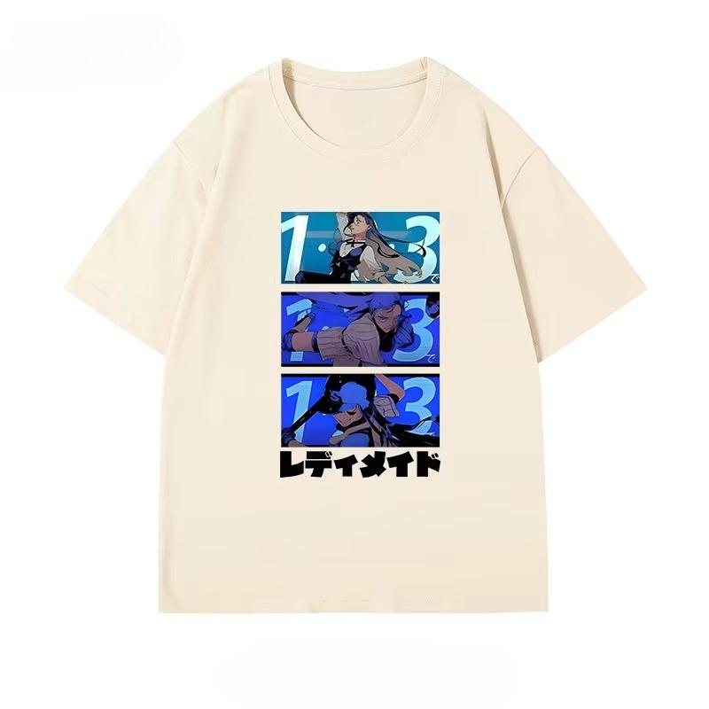 

Ado Графический принт Осень Чистый хлопок Мужская и женская футболка с коротким рукавом Уличная мода Тренд Одежда Харадзюку Каваи 4XL
