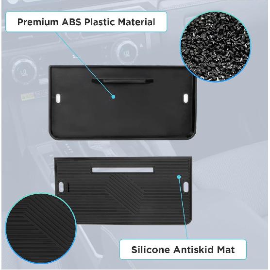 Center Console Organizer Compatible With -2026 Ford F150/-2024 Ford F150 Lightning XLT Accessories, Hidden Panel Secret Pocket Lid With USB