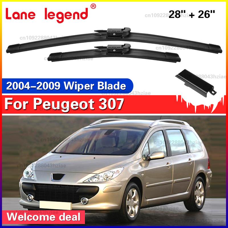 

For Peugeot 307 Hatchback 307CC 307SW 2004 - 2009 Wiper Front Wiper Blades Set Windshield Windscreen Window Rain Brushes 28 +26 Peugeot 307