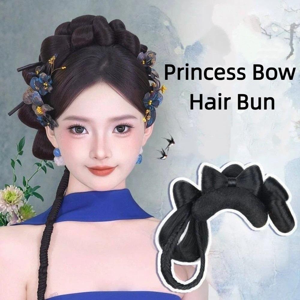 Hairpiece Synthetic Hanfu Chignon Headwear Princess Bow Hair Bun Cheongsam