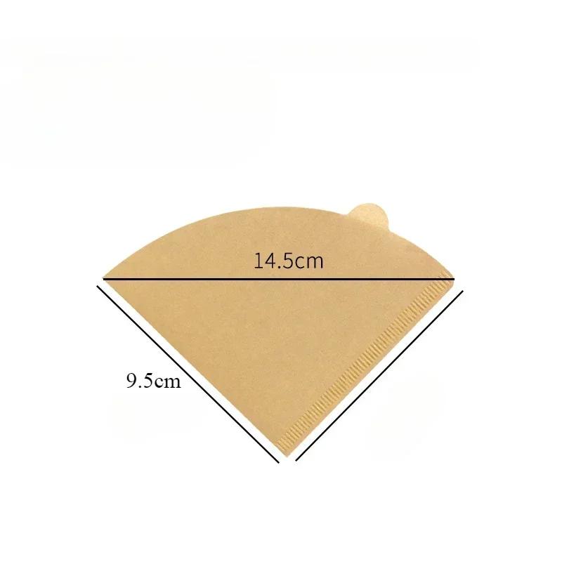 200piece Hand Brewed Coffee Filter Paper Disposable Fan-shaped Coffee Powder Filter Papers Drip  Coffeemaker Cone Leach Papers