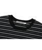 BASEMOMENT Striped Border Crop T-Shirt Black