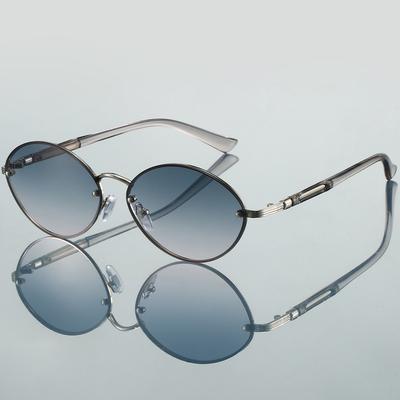 Vintage Metal Rim Gradient Shades Women's Original Brand Design Sunglasses Multi Color Lens Chic Driving Sun Glasses