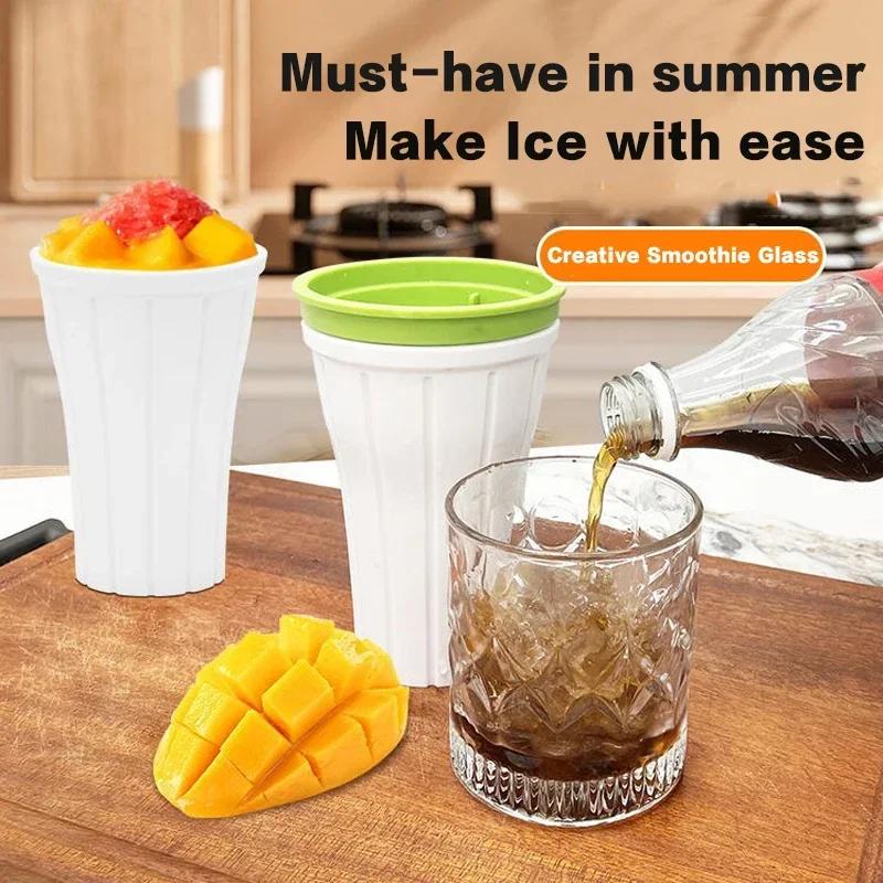 TPE Smoothie Cup Pinch Cup Homemade Crushed Ice Slush Squeeze Cup Diy Cold Beverage Home Kitchen Accessories Make
