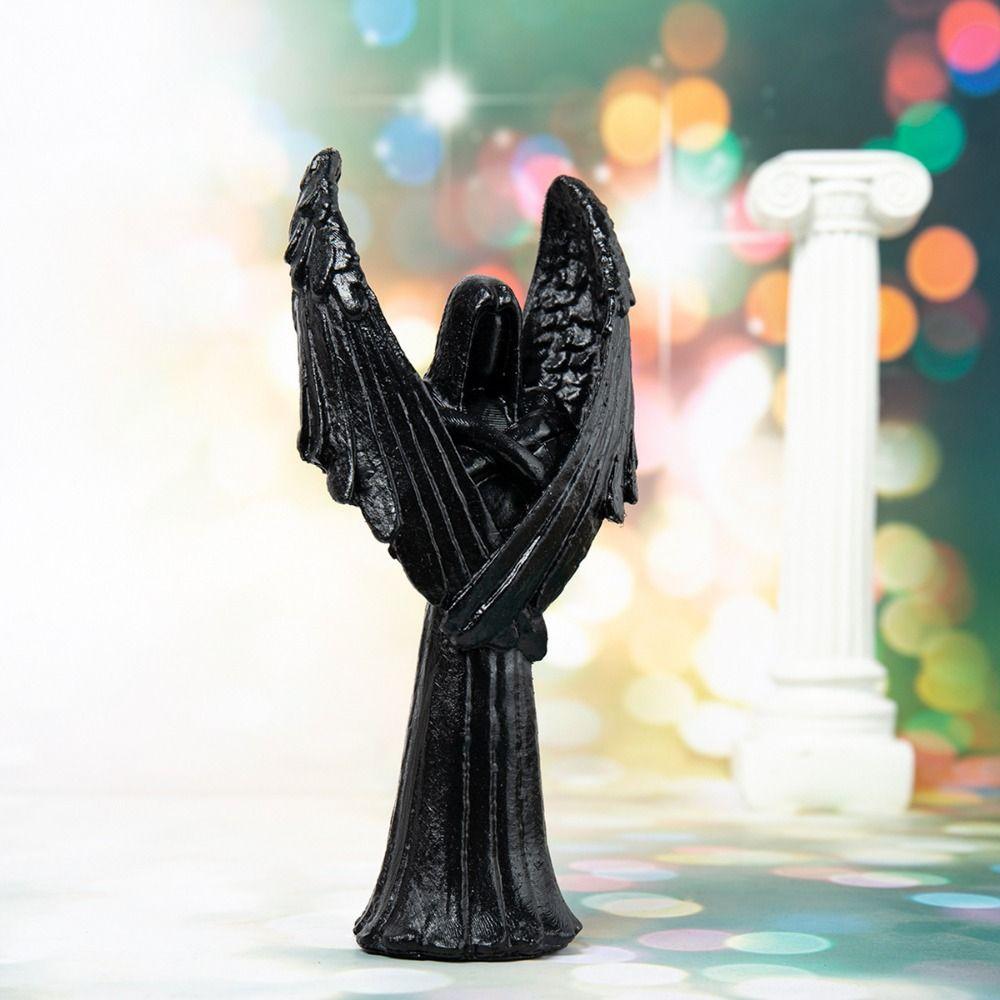 Abstract Art Dark Angel Sculpture Handmade Ornament Funny Halloween Angels Statue  Indoor
