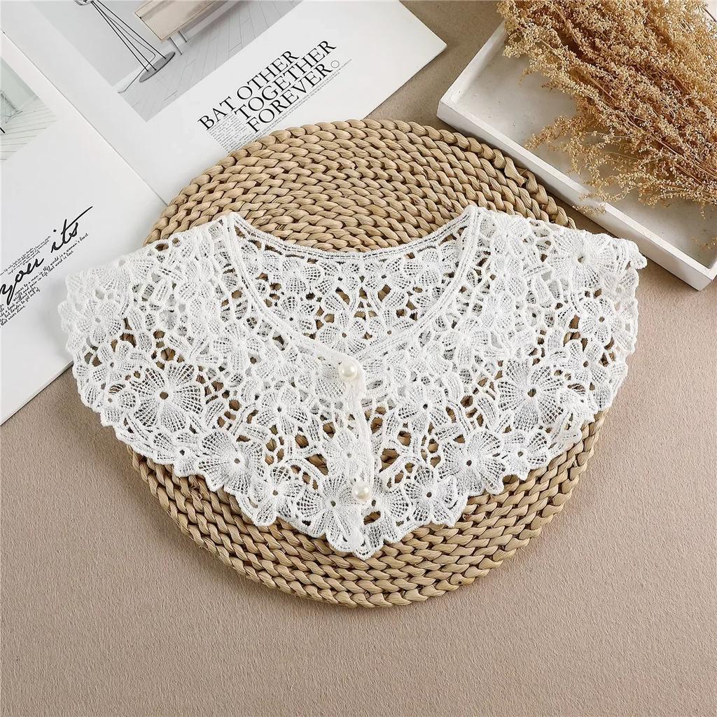 Summer Bow Tie Shawl White Fake Collars for Women Removable Dress Detachable Collar Wrap Shawl  False Collar Decor