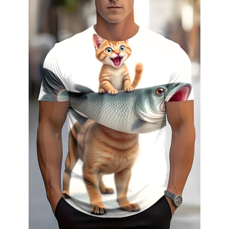 Barbecue Kebab Graphic T Shirt Men 3D Printed Night Market BBQ T-shirt Funny Short Sleeve Tee Shirts Casual