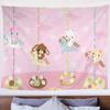 Sugar Bunnies Dreamland Carousel Anime Tapestry Hippie Flower Wall Carpets Dorm Decor Wall Hanging Home Decor