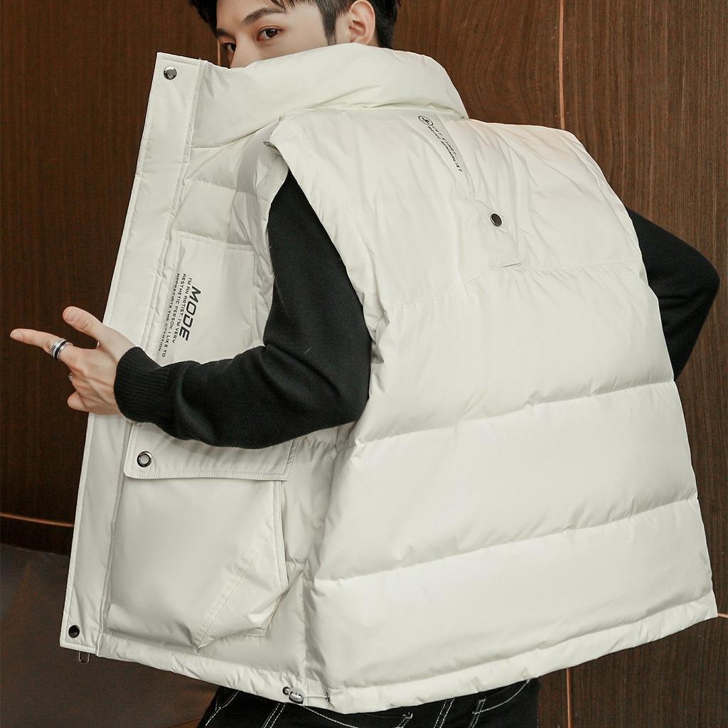 Men's Winter Warm Stand Collar Down Vest Jacket Coat Large Size Thicken Puffer Waistcoat