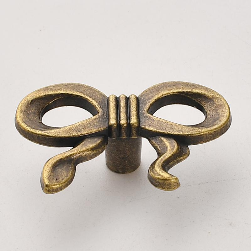 Bowknot Single-Hole Handle For Wardrobe Doors Drawers And Cabinets Retro Zinc Alloy Single-Hole Furniture Small Handle