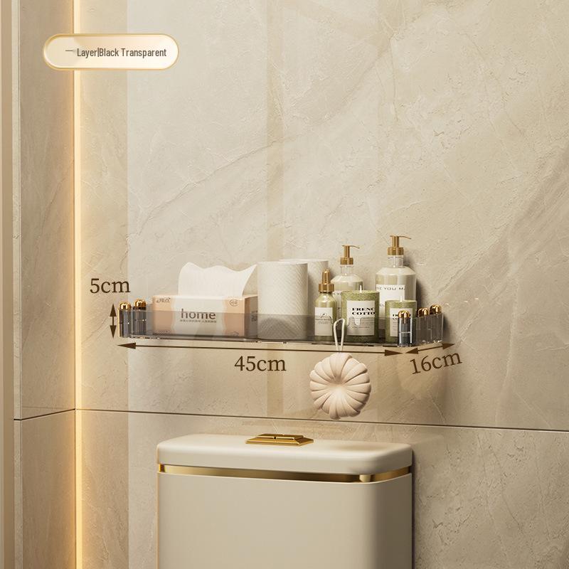 Punch-Free Wall Rack: Multi-layer Kitchen & Bathroom Storage Organizer 45*16*64cm for 3-Tier