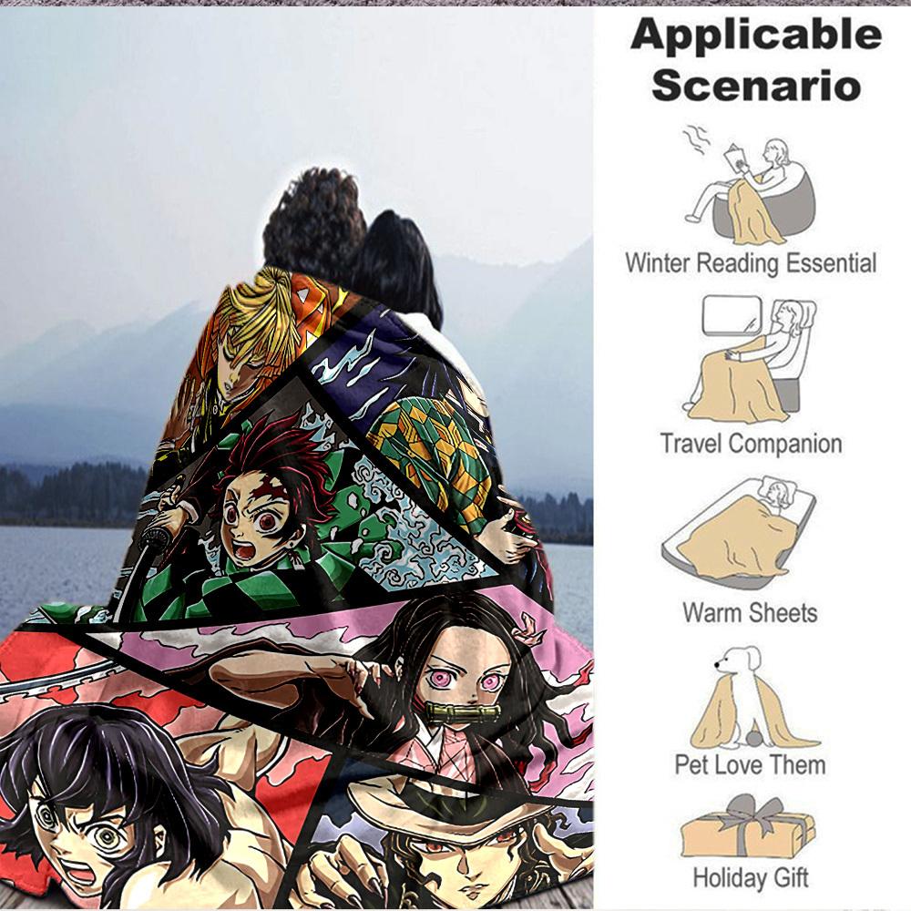 1pc Demon Slayer Blanket Versatile for Couch, Office Bed