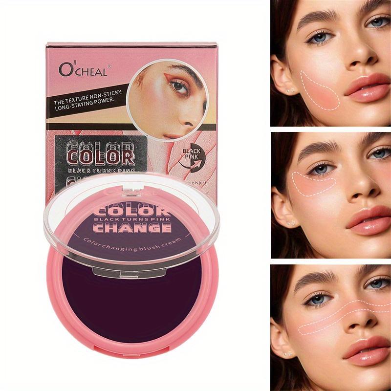 Multi-functional Warm-changing Blush Cream, Gradient Contouring Facial Eyeshadow, Three-in-one Natural Nude Makeup