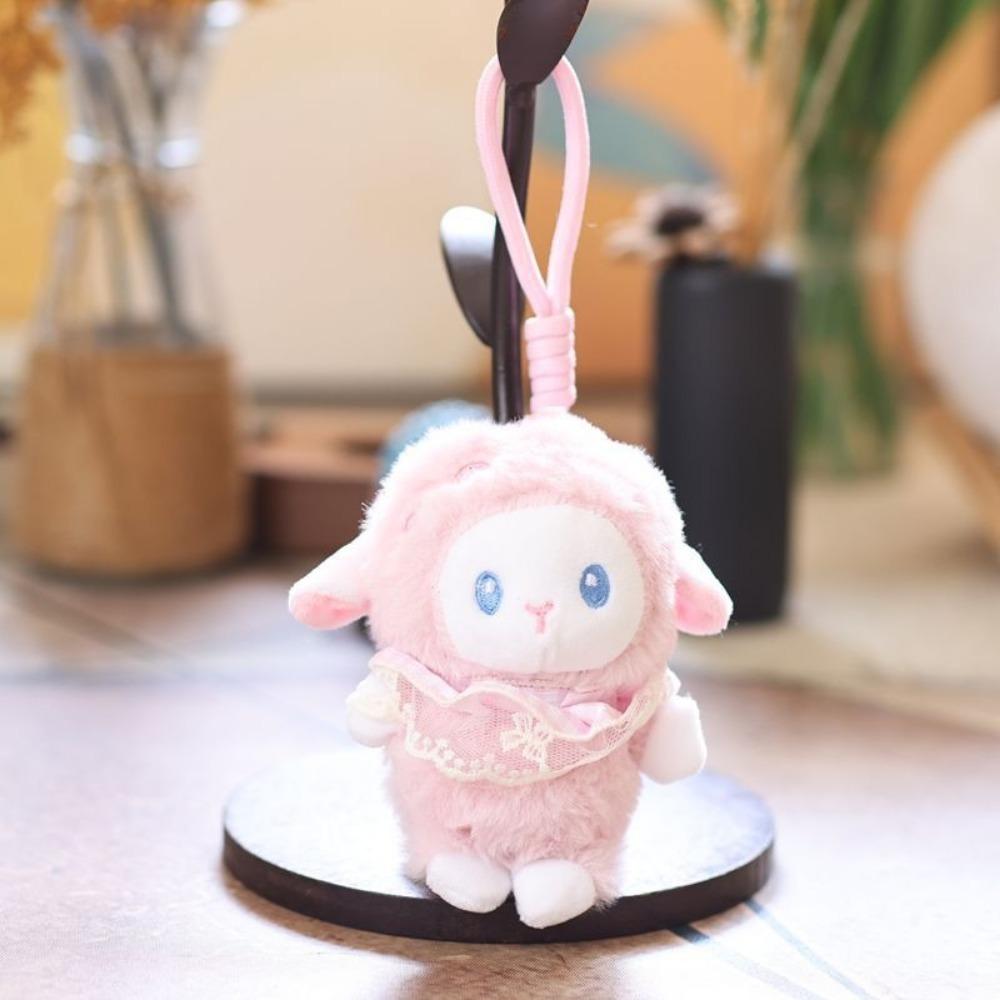 Soft Fluffy Lamb Backpack Decoration Lace Dress Sheep Pendant Bag Accessories Bag Decoration