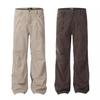 2026 Men Soild Color Cargo Pants Men High Street Comfortable Loose Fit Wide Leg Pants Side Pockets Trousers Man Workwear Pants
