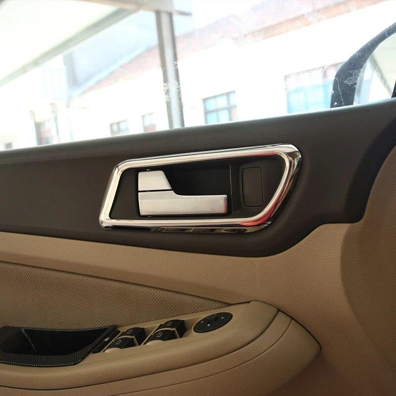 Für Ford Focus 2 Mk2 2009–2012, Edelstahl-Innentürgriff, kreisförmige Zierleiste, Chrom-Pailletten-Abdeckungsaufkleber