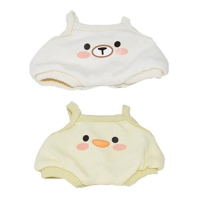 Niannyyhouse 10cm20cm Plush Clothes Striped Bodysuit Sling Crawling Suit Vest Cotton Doll Accessories Dress-Up (A3, 10cm)