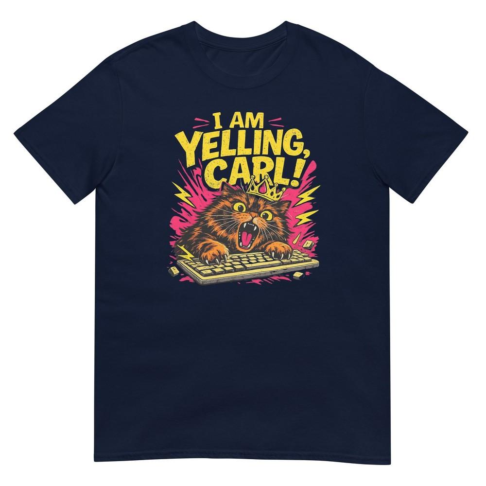 Funny I Am Yelling Carl Donut Cat Meme Graphic Tshirt S