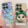 Für Motorola Moto G17 Power Case Moto G15 Niedliche Katze Blumen Bemalte Hülle Weiche TPU Handyhülle Für Motorola G15 Power MotoG17 Taschen