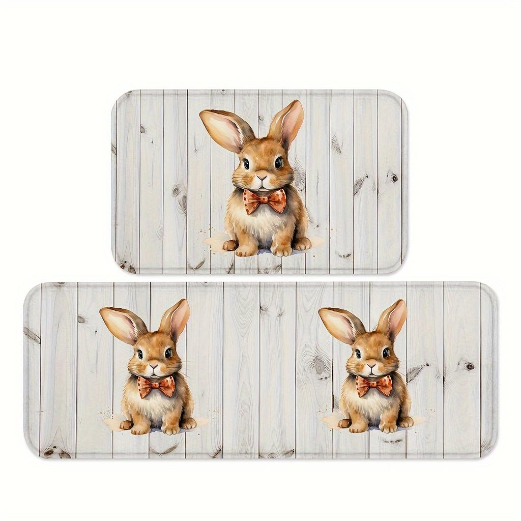 1 buc Covoare de bucătărie anti-oboseală, imprimeu cu iepure, impermeabilă, anti-alunecare, covoraș de bucătărie, cu perne groase, covoraș de bucătărie rezistent, confortabil, pentru bucătărie