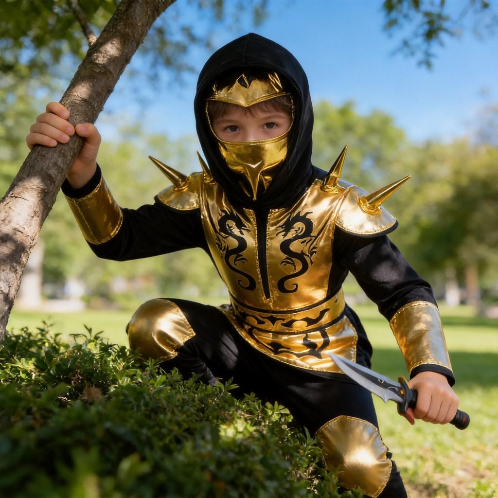 Ninja Children Cosplay Costume With Polyester Fabric For Anime Role Play