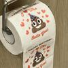 2 Rollen lustiges Toilettenpapier mit Kotmuster „Happy Birthday Party“, weiches Toilettenpapier, 3-lagiges Kot-Toilettenpapier