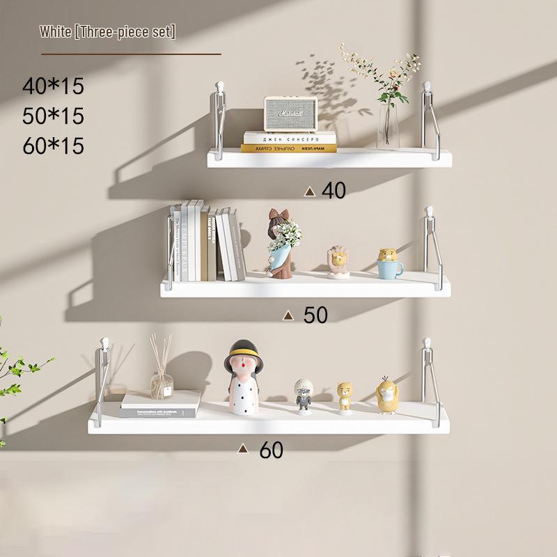 Punch-Free Wall-Mounted Iron Art Storage Rack for TV, Living Room, or Bedroom Décor.