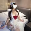 Bow Pretty Maid Apron Costume Sexy Pajamas Female Erotic Lingerie Uniform Temptation Pure Desire Free from Taking Off