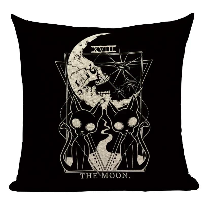 Dark Tarot, Gothic Style Double-Sided Printed Pillow Cover Short Plush Suitable Living Rooms Bedrooms Sofas Throw Cushion Cover
