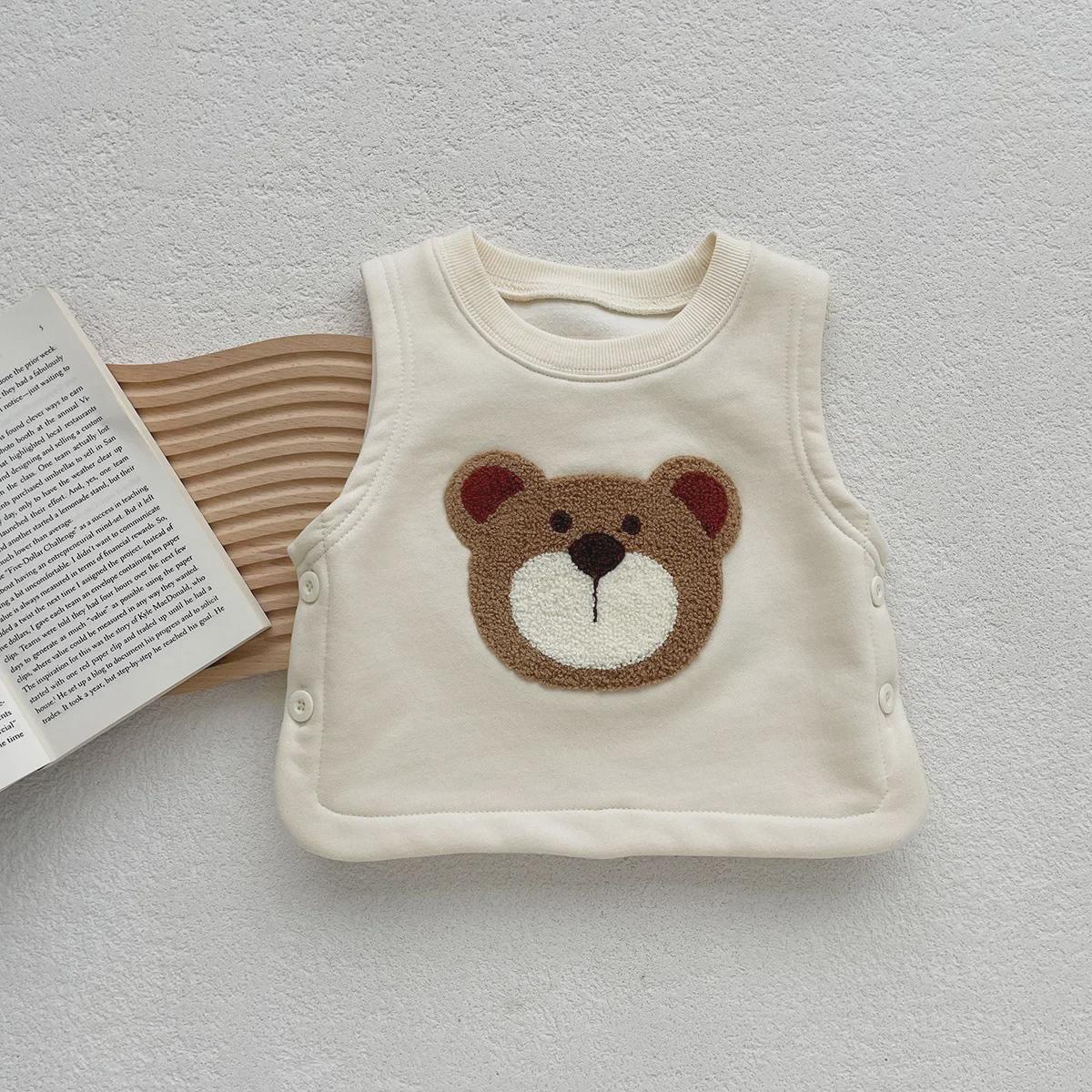 

Корейський плюшевий жилет для малюків з милих мультфільмів 2024 року: Зимовий теплий, унісекс 90 cm абрикосовий