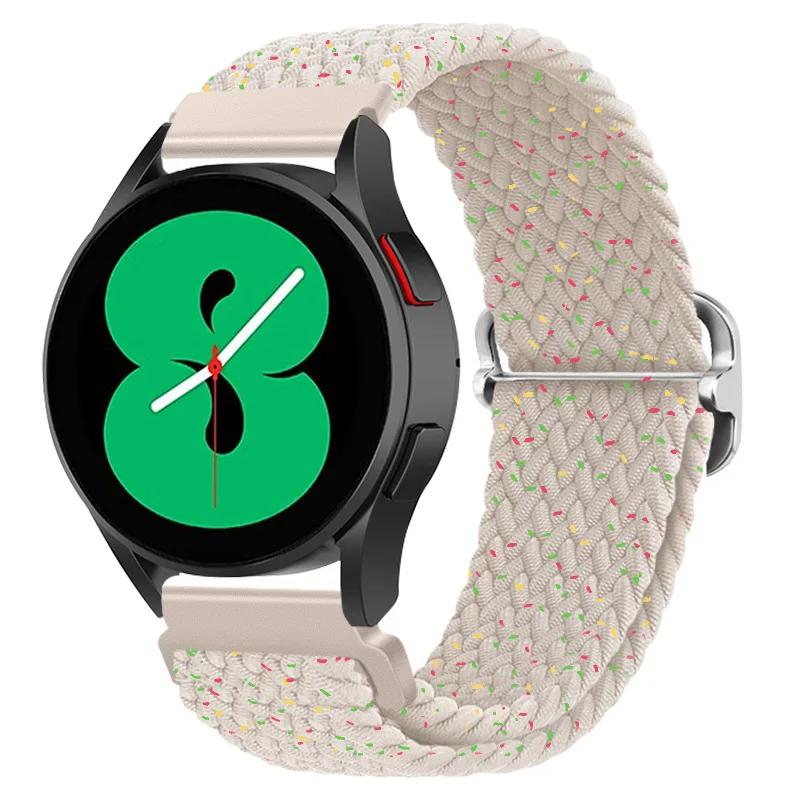 20mm Braided Solo Loop Strap for Samsung Galaxy Watch 6/5/4 44mm 40mm/Classic 47mm 43mm 46mm42mm Nylon Bracelet Watch 5 Pro 45mm