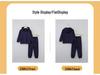Kinder Einfarbig Langarm Kapuzenpullover und Hose Set - Herbst/Winter Freizeitkleidung
